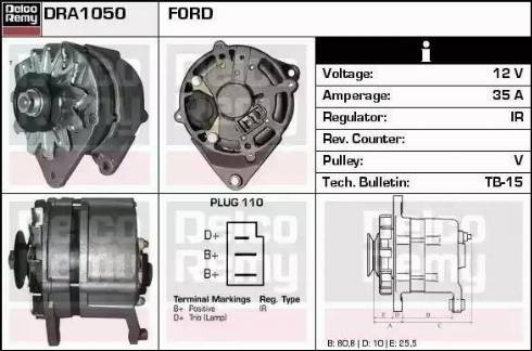 Remy DRA1050 - Alternator www.autospares.lv