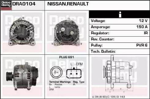 Remy DRA1004 - Alternator www.autospares.lv