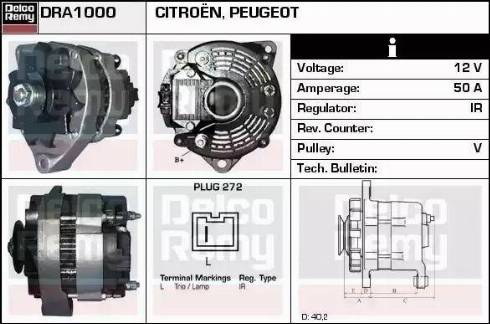 Remy DRA1000 - Alternator www.autospares.lv