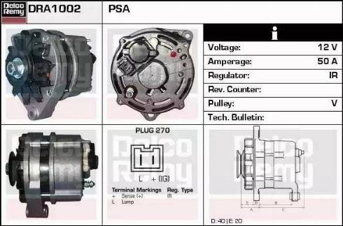 Remy DRA1002 - Alternator www.autospares.lv