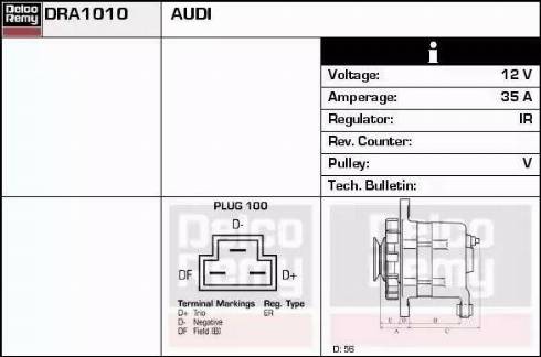 Remy DRA1010 - Alternator www.autospares.lv