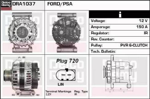 Remy DRA1037 - Генератор www.autospares.lv