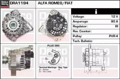 Remy DRA1194 - Alternator www.autospares.lv