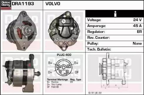 Remy DRA1193 - Ģenerators www.autospares.lv