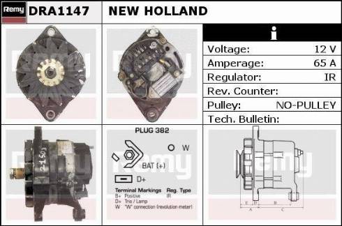 Remy DRA1147 - Генератор www.autospares.lv