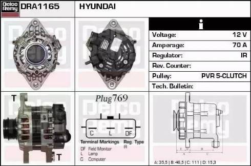 Remy DRA1165 - Alternator www.autospares.lv