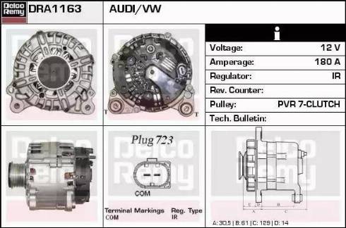 Remy DRA1163 - Ģenerators www.autospares.lv