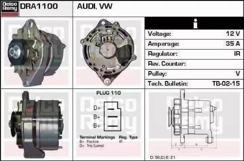 Remy DRA1380 - Генератор www.autospares.lv