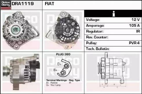 Remy DRA1119 - Alternator www.autospares.lv