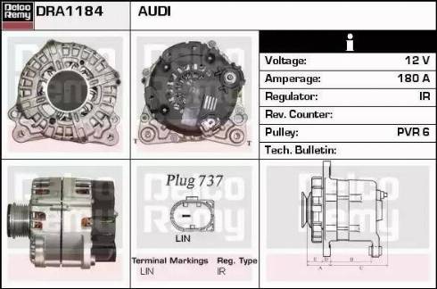 Remy DRA1184 - Генератор www.autospares.lv