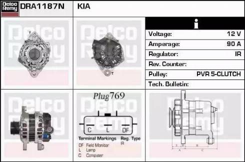 Remy DRA1187N - Ģenerators www.autospares.lv