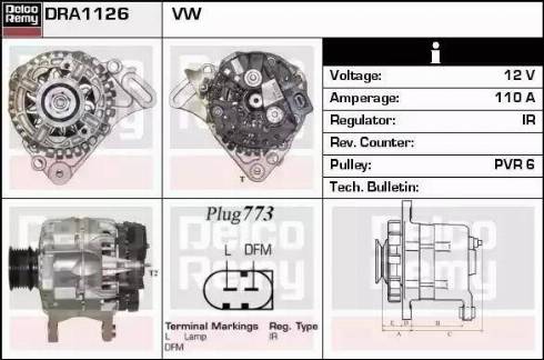 Remy DRA1126 - Генератор www.autospares.lv