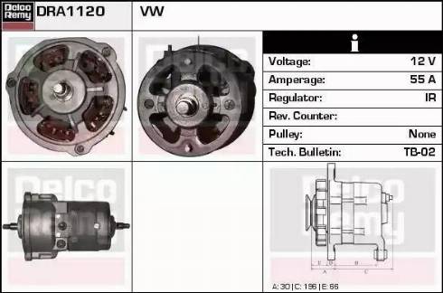 Remy DRA1120 - Генератор www.autospares.lv