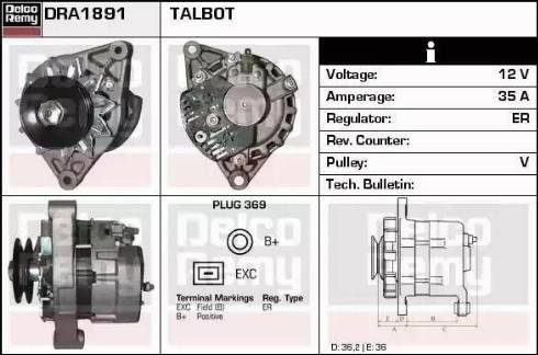 Remy DRA1891 - Alternator www.autospares.lv