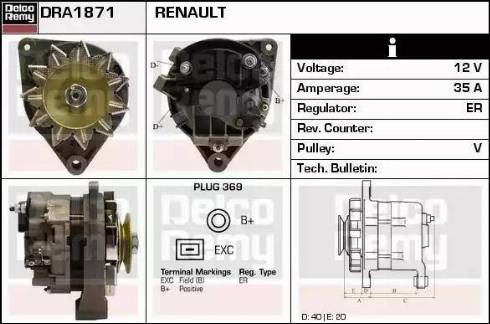 Remy DRA1871 - Ģenerators www.autospares.lv