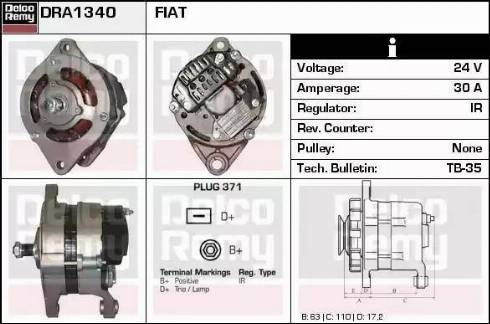 Remy DRA1340 - Alternator www.autospares.lv