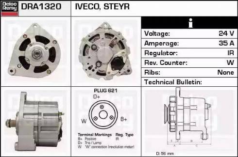 Remy DRA1320 - Генератор www.autospares.lv