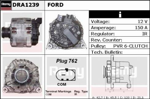 Remy DRA1239 - Генератор www.autospares.lv