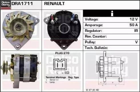 Remy DRA1711 - Alternator www.autospares.lv