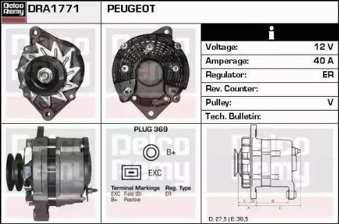 Remy DRA1771 - Генератор www.autospares.lv