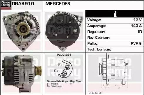 Remy DRA8910 - Ģenerators www.autospares.lv