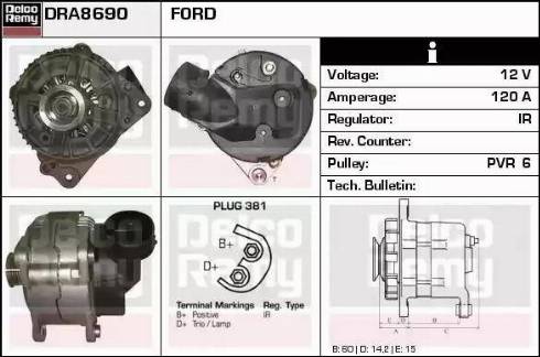 Remy DRA8690 - Генератор www.autospares.lv