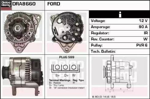 Remy DRA8660 - Alternator www.autospares.lv