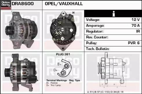 Remy DRA8600N - Alternator www.autospares.lv