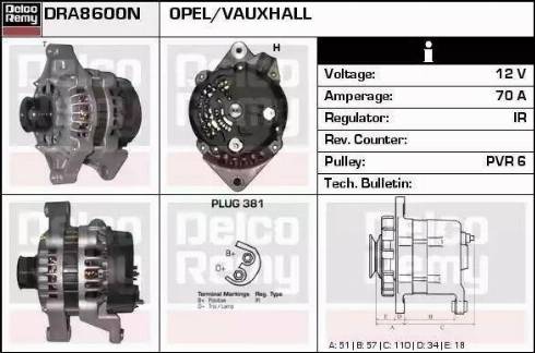 Remy DRA8600 - Alternator www.autospares.lv