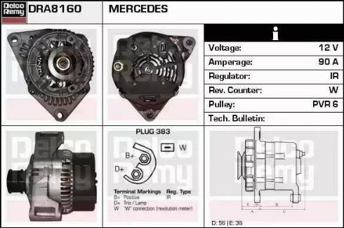 Remy DRA8160 - Генератор www.autospares.lv