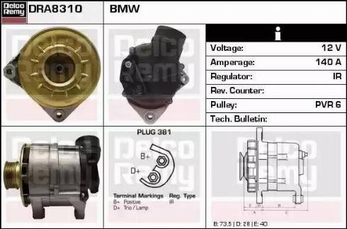 Remy DRA8310 - Alternator www.autospares.lv