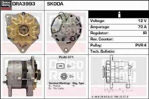 Remy DRA3993 - Alternator www.autospares.lv