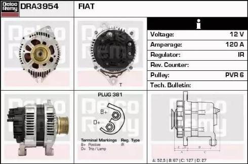 Remy DRA3954 - Генератор www.autospares.lv