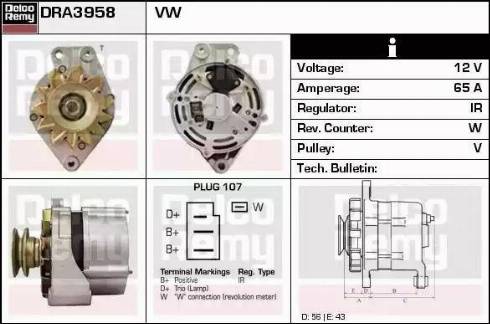 Remy DRA3958 - Alternator www.autospares.lv