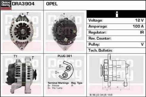 Remy DRA3904 - Генератор www.autospares.lv