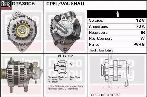 Remy DRA3905 - Генератор www.autospares.lv