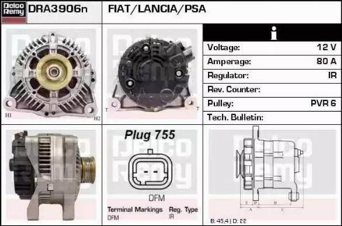 Remy DRA3906N - Генератор www.autospares.lv