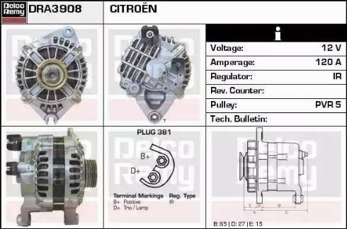 Remy DRA3908 - Генератор www.autospares.lv