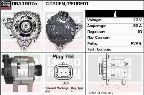 Remy DRA3907N - Генератор www.autospares.lv