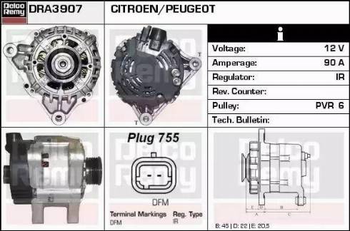 Remy DRA3907 - Генератор www.autospares.lv