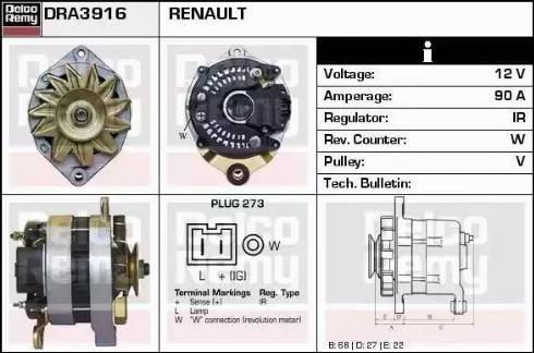 Remy DRA3916 - Alternator www.autospares.lv