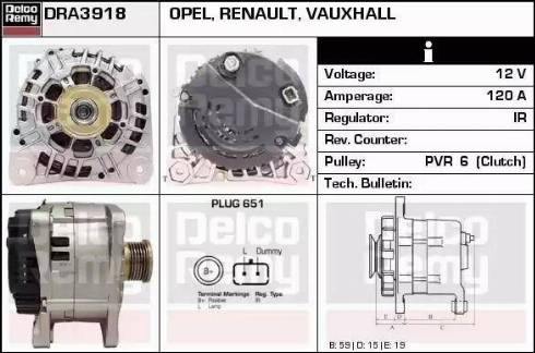 Remy DRA3918 - Генератор www.autospares.lv