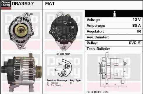 Remy DRA3937 - Генератор www.autospares.lv