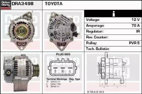 Remy DRA3498 - Alternator www.autospares.lv