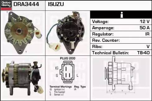 Remy DRA3444 - Генератор www.autospares.lv