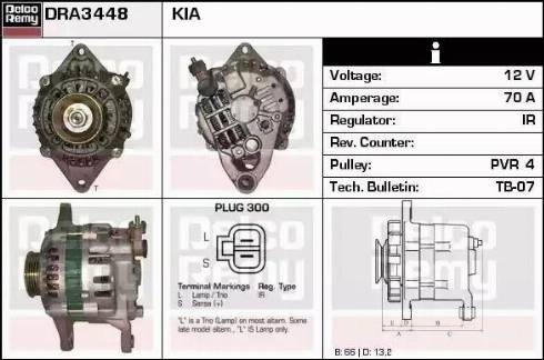 Remy DRA3448 - Генератор www.autospares.lv