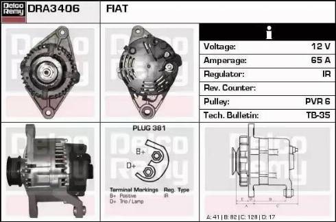 Remy DRA3406 - Ģenerators www.autospares.lv