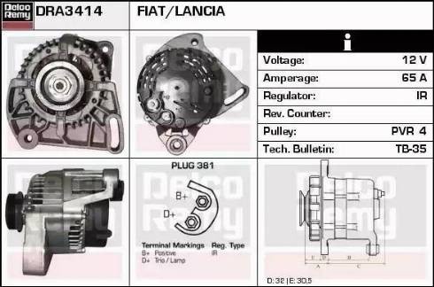 Remy DRA3414 - Генератор www.autospares.lv