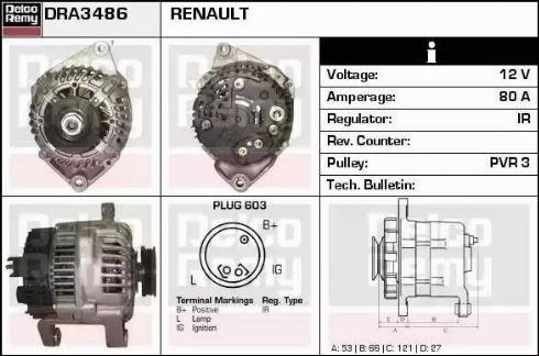 Remy DRA3486 - Ģenerators autospares.lv