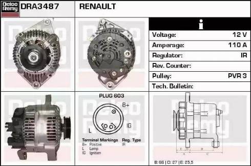 Remy DRA3487 - Ģenerators autospares.lv